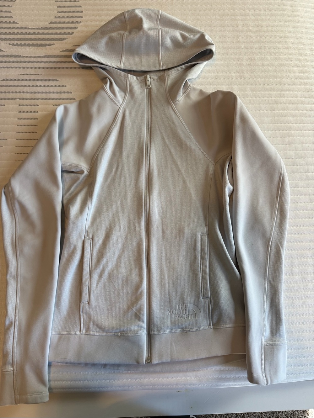 The North Face Women's Light Gray Hooded Full-Zip Jacket